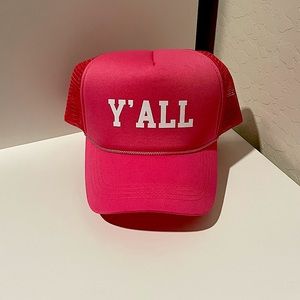Trucker Hat Mesh Foam Cap Snapback Baseball Adjustable Y'ALL Pink Hats